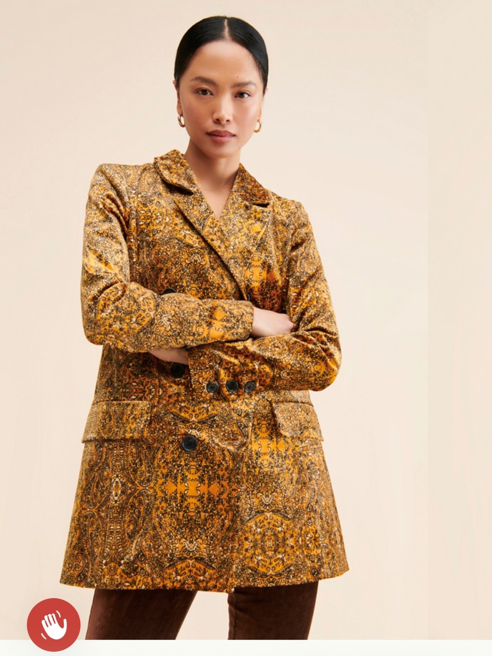 Free People Printed Cosmo Blazer size M